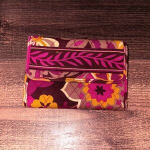 Vera Bradley Pink and Yellow Floral Quilted Wallet